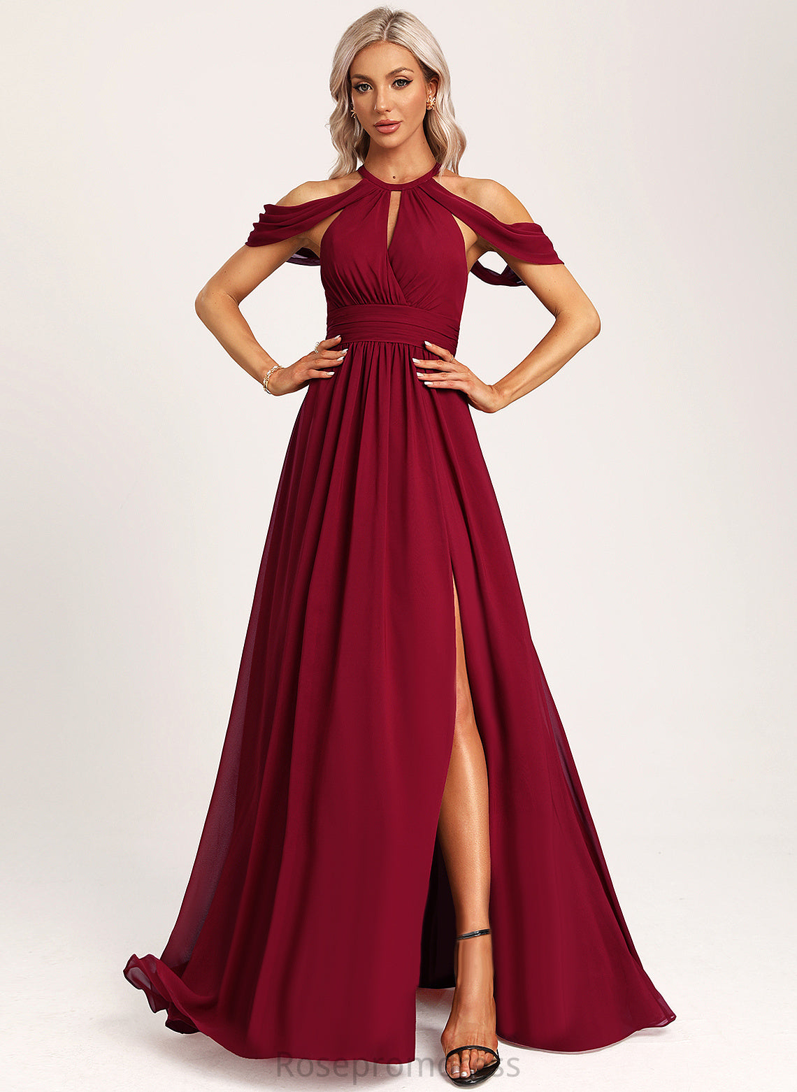 Silhouette Halter Length Fabric Floor-Length A-Line Straps&Sleeves Neckline Lola Floor Length Off The Shoulder Sheath/Column Bridesmaid Dresses