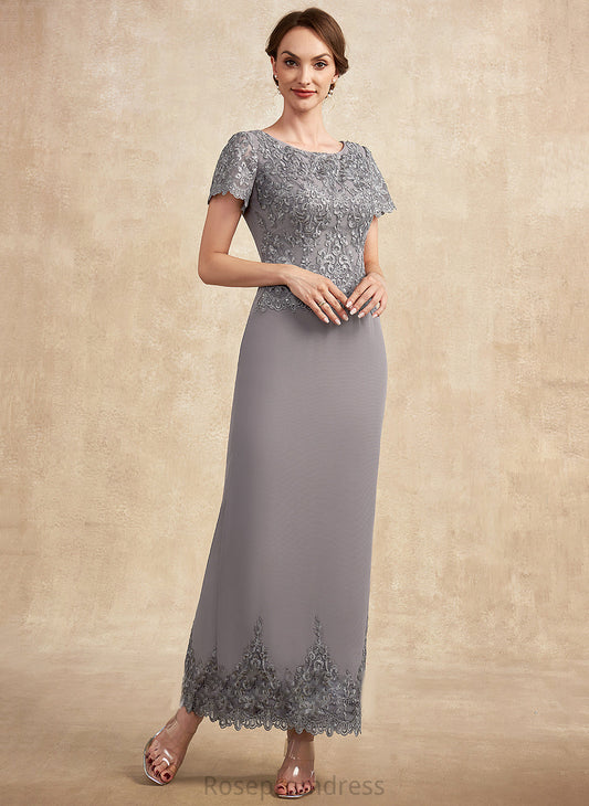 Bride Dress Holly Lace Neck Sequins the Mother of the Bride Dresses With of Mother Sheath/Column Ankle-Length Scoop Chiffon