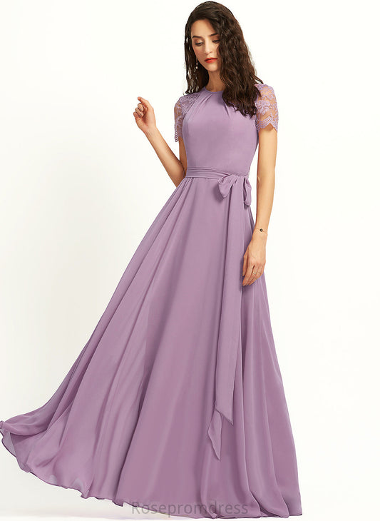 Lace Scoop A-line Straps&Sleeves Fabric Neckline Floor-Length Length Silhouette Kaylie Bridesmaid Dresses