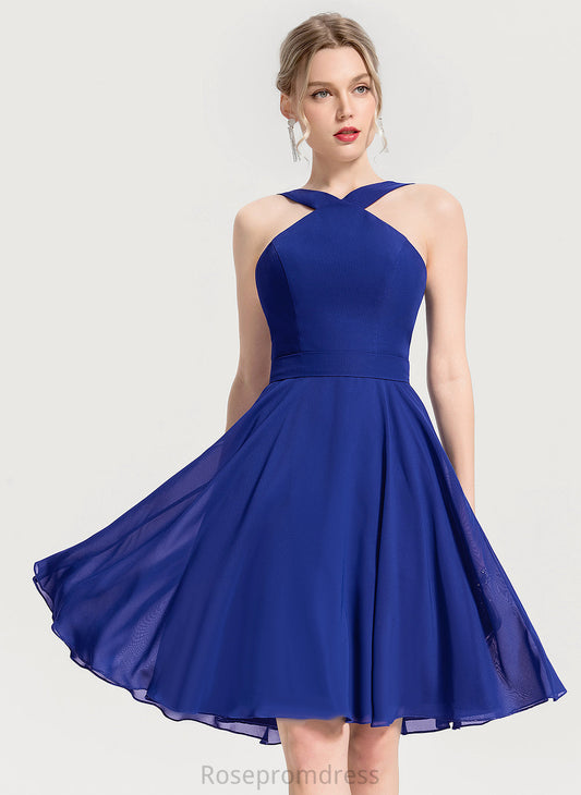 Fabric FullyLined Silhouette BackStyle BackZip A-line V-Neck Neckline Mariela Sleeveless A-Line/Princess Floor Length Bridesmaid Dresses