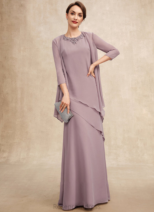 Alexa Dress Neck Scoop Floor-Length With Beading Mother of the Bride Dresses of the Bride Chiffon A-Line Mother