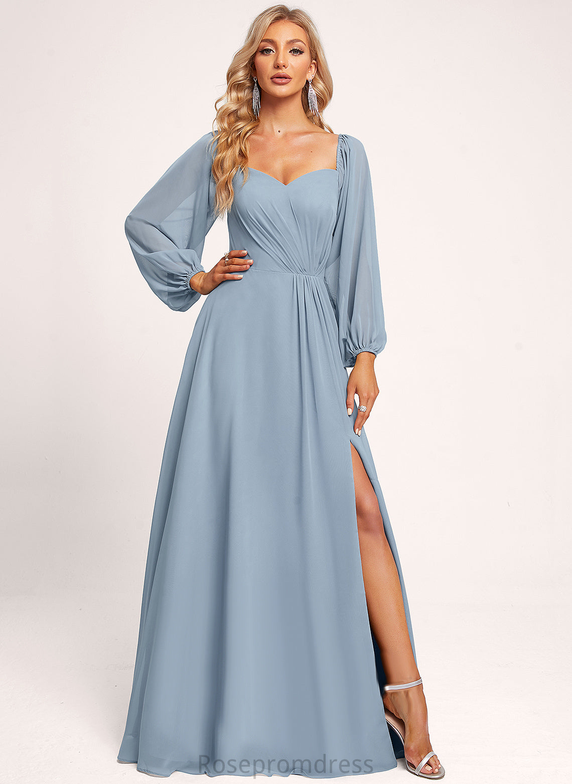 V-Neck A-line Silhouette Length Straps&Sleeves Fabric Floor-Length Neckline Stephany Bridesmaid Dresses