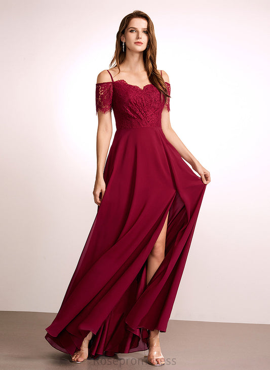 Floor-Length Fabric V-neck Neckline Length Straps Lace Silhouette A-Line Marisa Bridesmaid Dresses