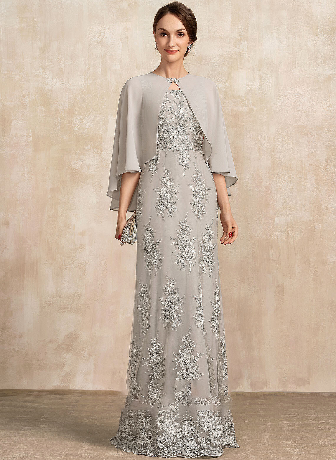 A-Line the Mother of the Bride Dresses Bride Campbell Neckline Dress of Square Floor-Length Mother Lace