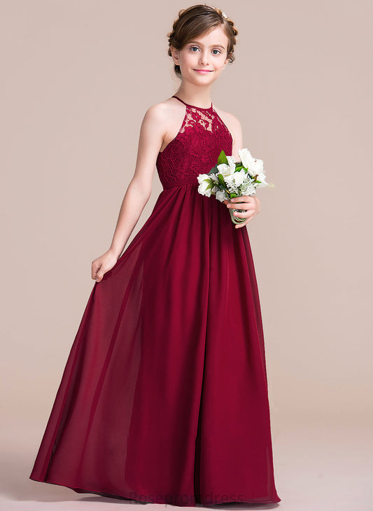 Neck Araceli A-Line Scoop Chiffon Junior Bridesmaid Dresses Floor-Length