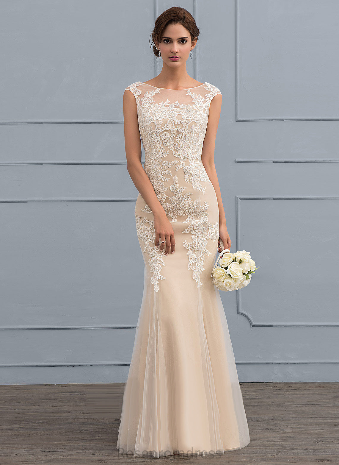 Dress Jenna Tulle Trumpet/Mermaid Wedding Dresses Floor-Length Lace Wedding