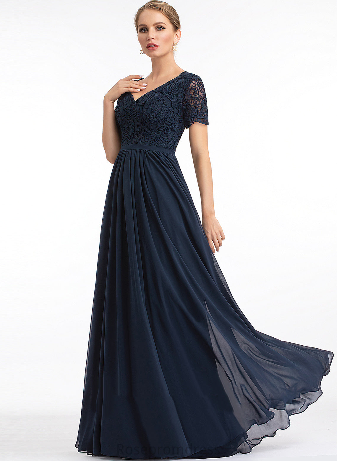 Sleeve Lace V-neck Neckline Floor-Length Fabric Length A-Line Silhouette Layla Bridesmaid Dresses