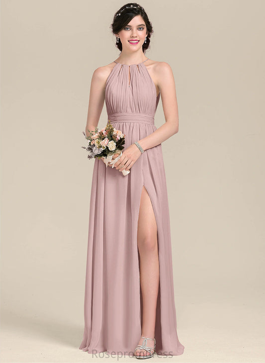 Scoop Silhouette Fabric Floor-Length Neckline Straps&Sleeves A-line Length Karma Floor Length Sleeveless Natural Waist Bridesmaid Dresses