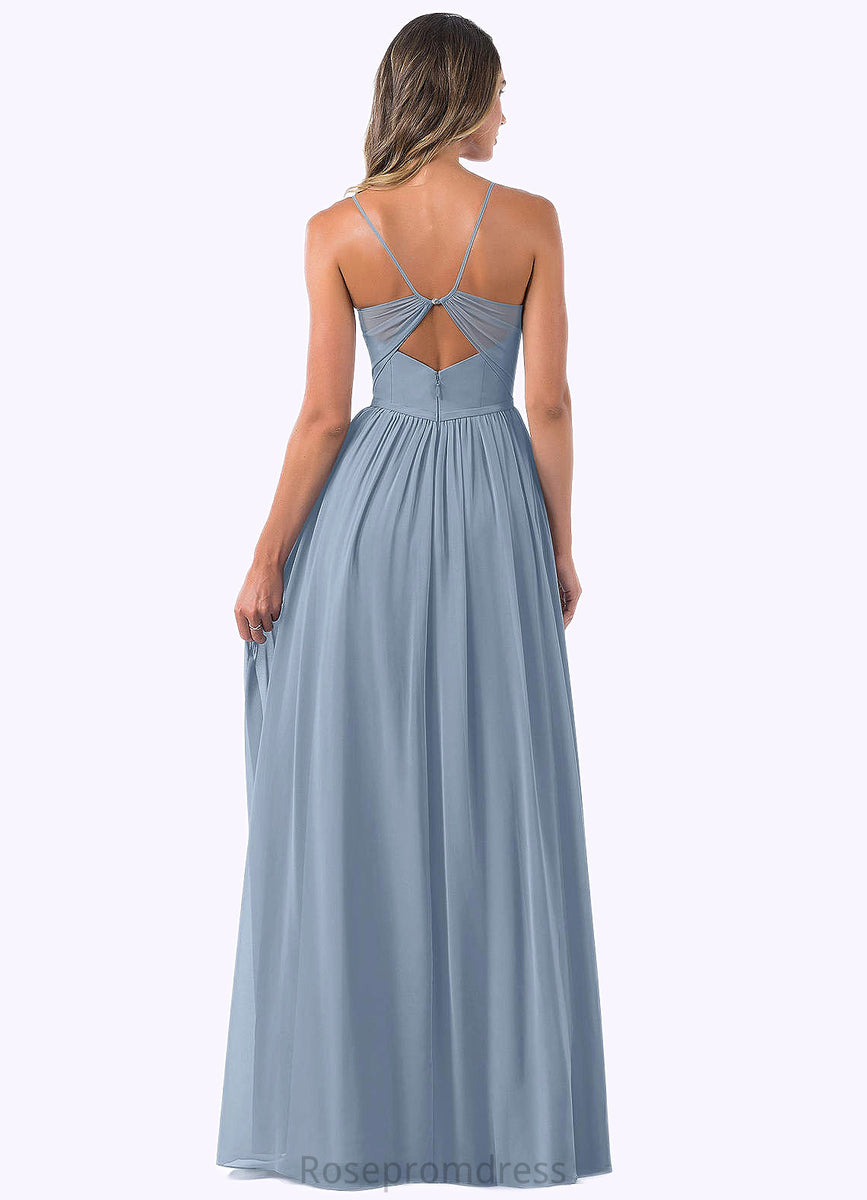 Aurora A-Line Pleated Chiffon Floor-Length Dress SRSP0019597 ...