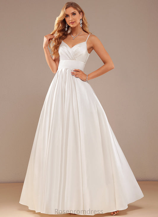 Iyana V-neck Floor-Length Dress Wedding Wedding Dresses Ball-Gown/Princess Satin