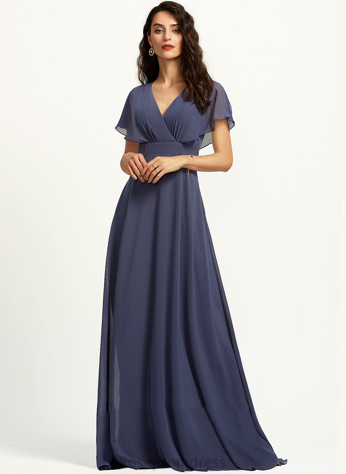 Neckline Straps Fabric Length Floor-Length A-Line V-neck Silhouette Cecilia Halter A-Line/Princess Floor Length Bridesmaid Dresses