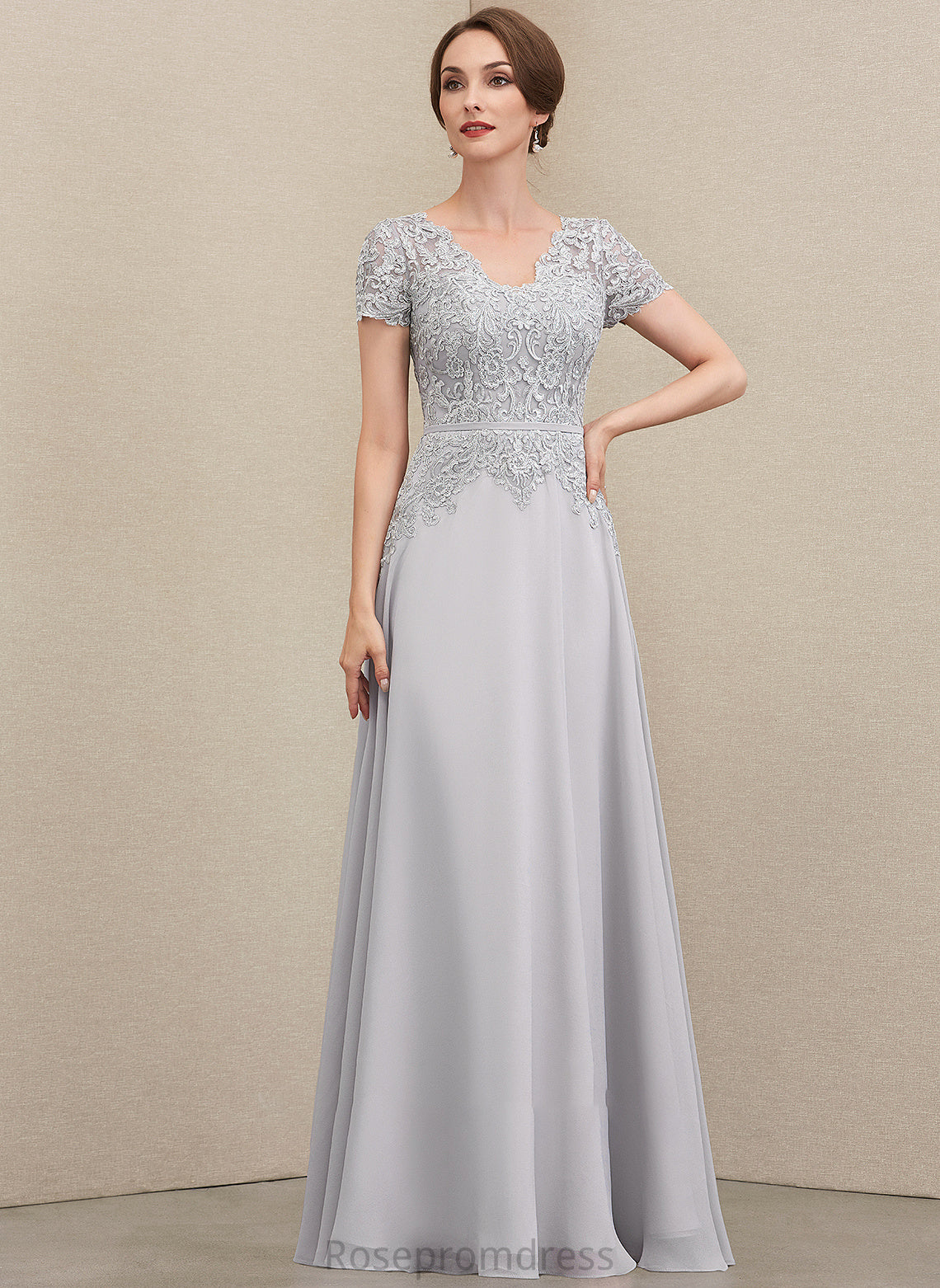 Lace Dress Bride Taryn A-Line Mother of the Bride Dresses With Mother Chiffon Sequins V-neck Floor-Length of the