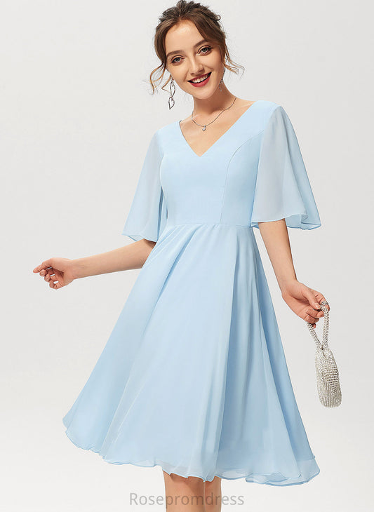 Cocktail Dresses Sarah V-neck Knee-Length Chiffon Cocktail A-Line Dress