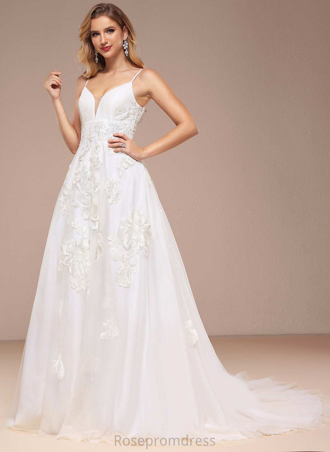 Court Dress Sequins Lace With V-neck Wedding Viola Ball-Gown/Princess Wedding Dresses Train Tulle