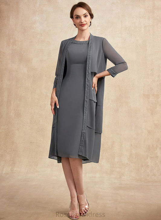 With Scoop of Mother Neck Bride Lace Mother of the Bride Dresses Genevieve the Sheath/Column Knee-Length Dress Chiffon