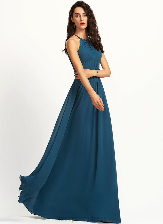 Fabric Neckline A-Line Floor-Length Silhouette Embellishment Length ScoopNeck Ruffle Noelle Bridesmaid Dresses