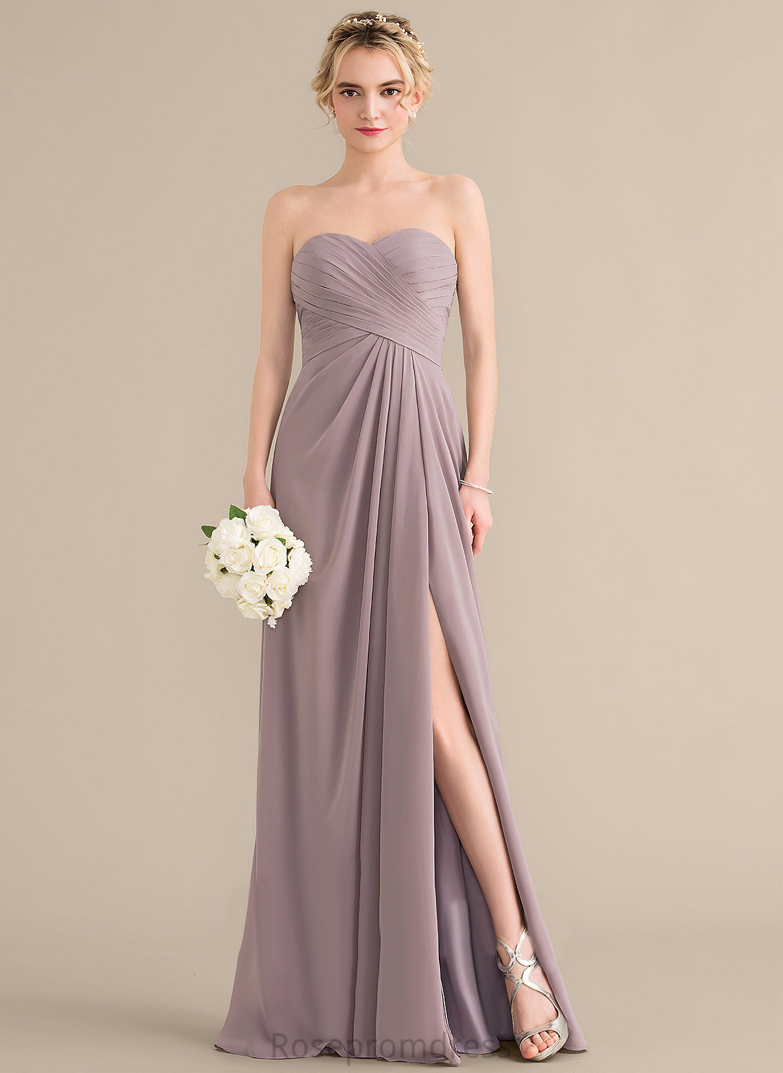 Silhouette Length Sweetheart Neckline Fabric Floor-Length A-line Straps&Sleeves Donna Natural Waist Sleeveless A-Line/Princess Bridesmaid Dresses