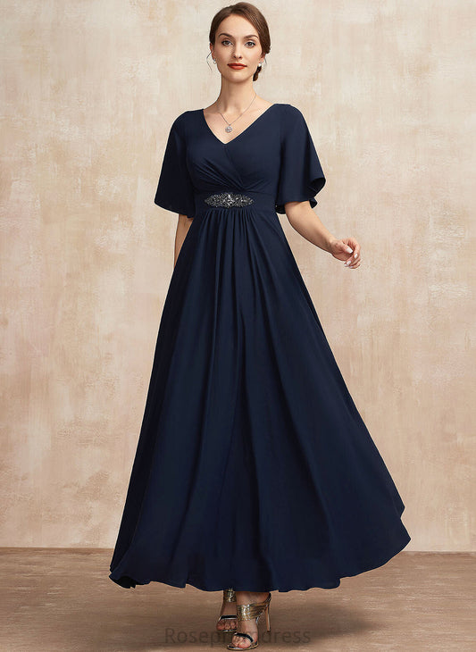 Mother of the Bride Dresses A-Line V-neck Bride Dress Ruffle of With the Mother Annabelle Ankle-Length