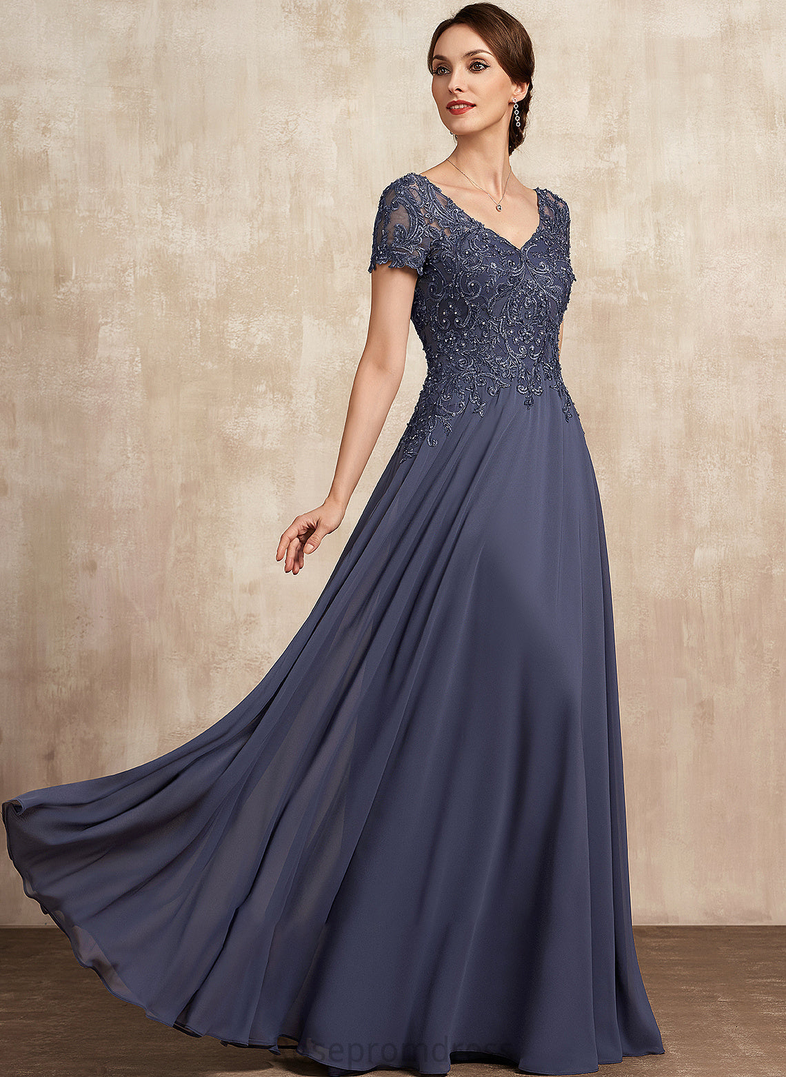 Sequins Mother of the Bride Dresses Dress Jazlene V-neck Chiffon Bride the Lace A-Line Mother Beading With of Floor-Length