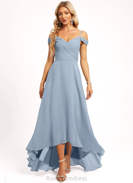 Sleeveless SpaghettiStraps Silhouette Straps&Sleeves Fabric FullyLined Length A-line Asymmetrical Riya Straps A-Line/Princess Bridesmaid Dresses