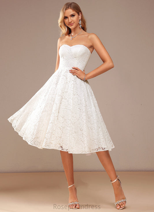 Cassandra A-Line Dress Lace Wedding Sweetheart Knee-Length Wedding Dresses