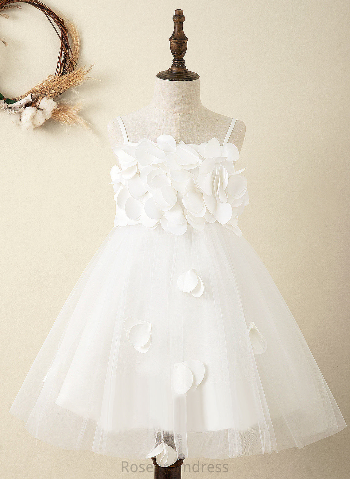 Satin Straps Sleeveless Kamila A-Line Knee-length Flower Girl Dresses Flower Girl Dress -