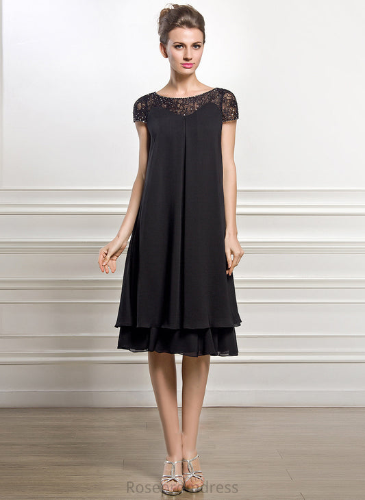 With Scoop Bride Empire Chiffon Knee-Length Beading the Dress Mother Sequins Mother of the Bride Dresses Bianca Neck of