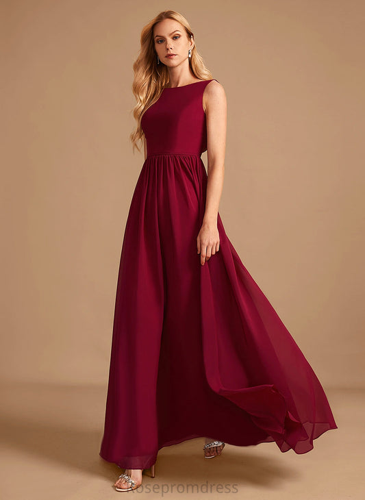 Embellishment Length Floor-Length Silhouette Neckline A-line Fabric HighNeck Beryl A-Line/Princess Sleeveless Spaghetti Staps Bridesmaid Dresses