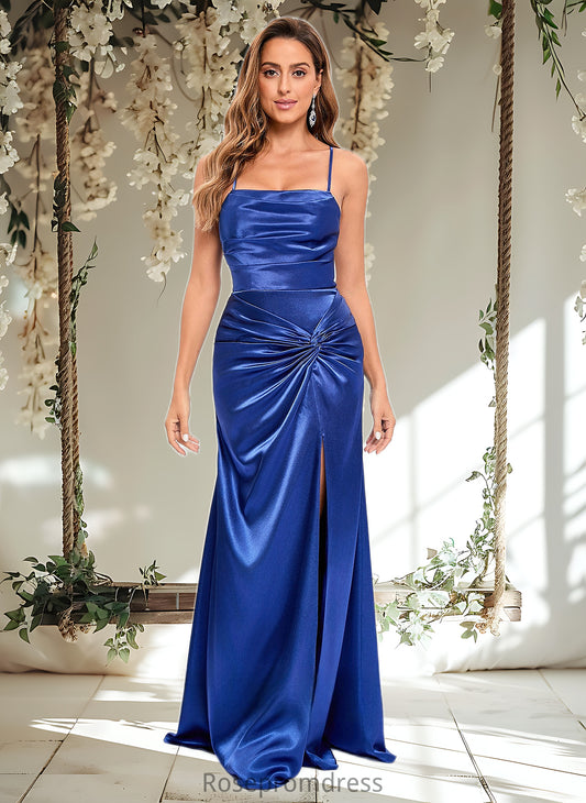 Brielle Trumpet/Mermaid Straight Floor-Length Stretch Satin Prom Dresses DSP0025845