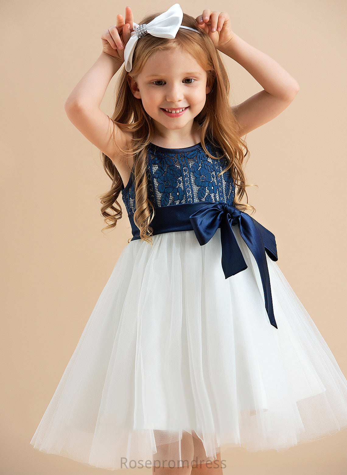 Flower A-Line Sleeveless Knee-length Scoop Girl Flower Girl Dresses Neck - Dress Tulle/Lace Jakayla