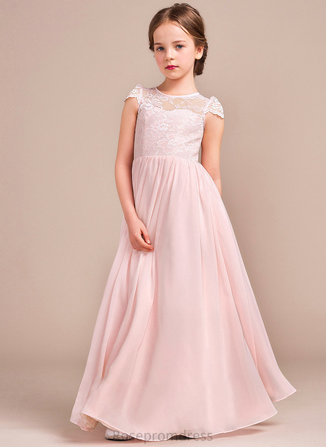 A-LineScoopNeckFloor-LengthChiffonLaceJuniorBridesmaidDress#81155 Sanai Junior Bridesmaid Dresses