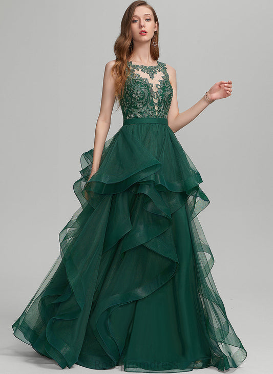 Prom Dresses Floor-Length Ruffle Scoop Tulle With Ciara Ball-Gown/Princess