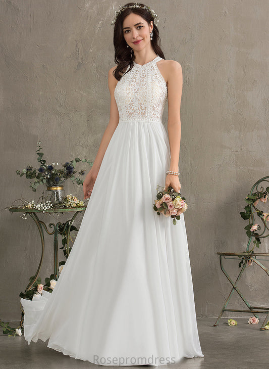 Dress Lace Chiffon A-Line Wedding Wedding Dresses Kennedi Floor-Length