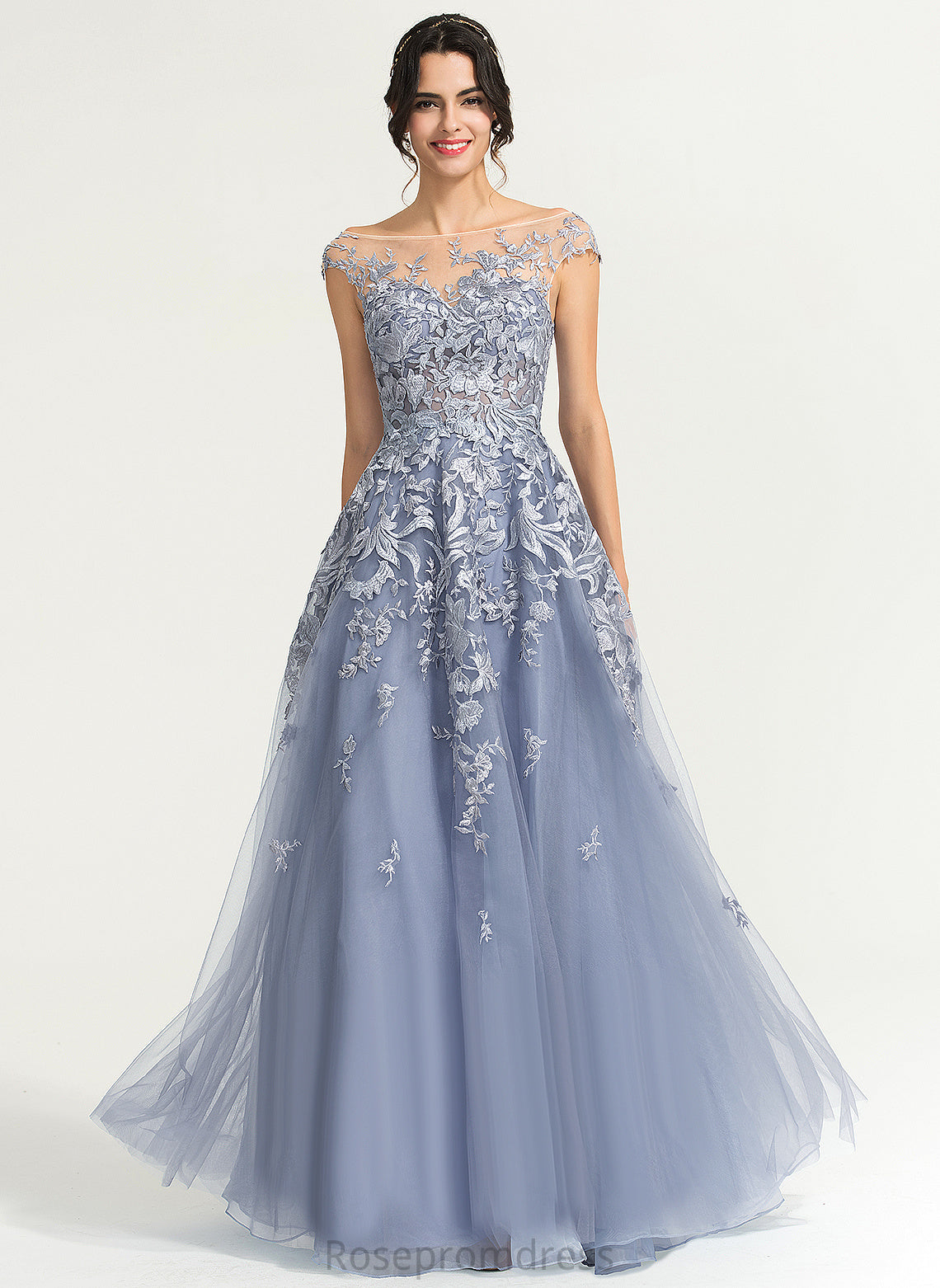 Prom Dresses Shayla Scoop Tulle Ball-Gown/Princess Lace Floor-Length