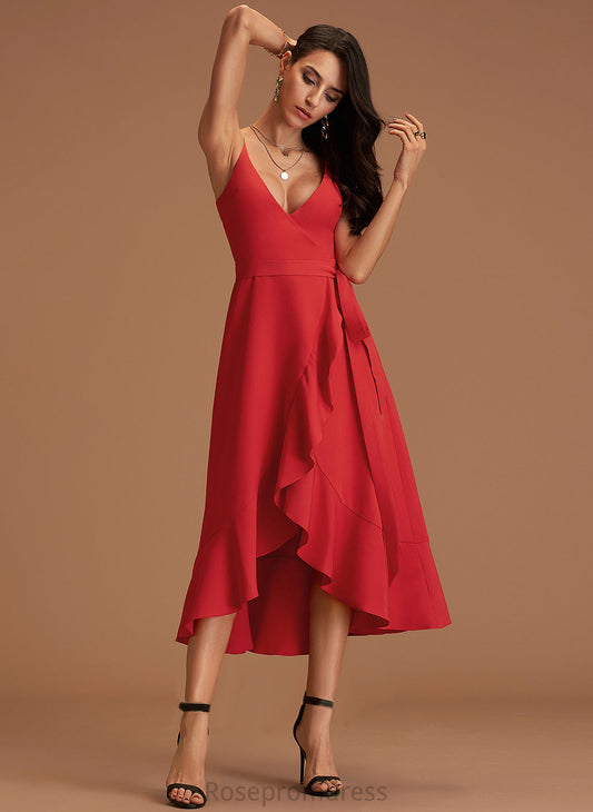 V-Neck Mandy Crepe Formal Dresses Dresses A-line Stretch