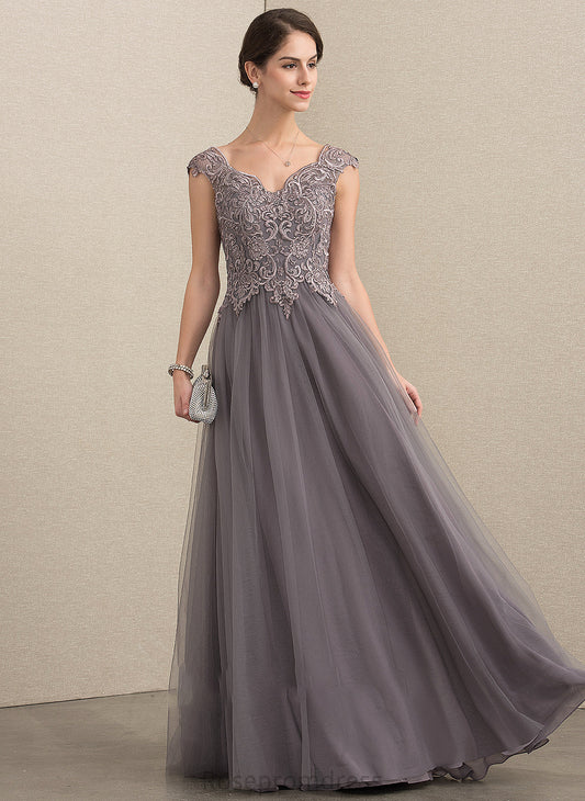 Lace Floor-Length the With Bride Sequins of Tulle Mother Dress Jakayla V-neck Mother of the Bride Dresses A-Line/Princess