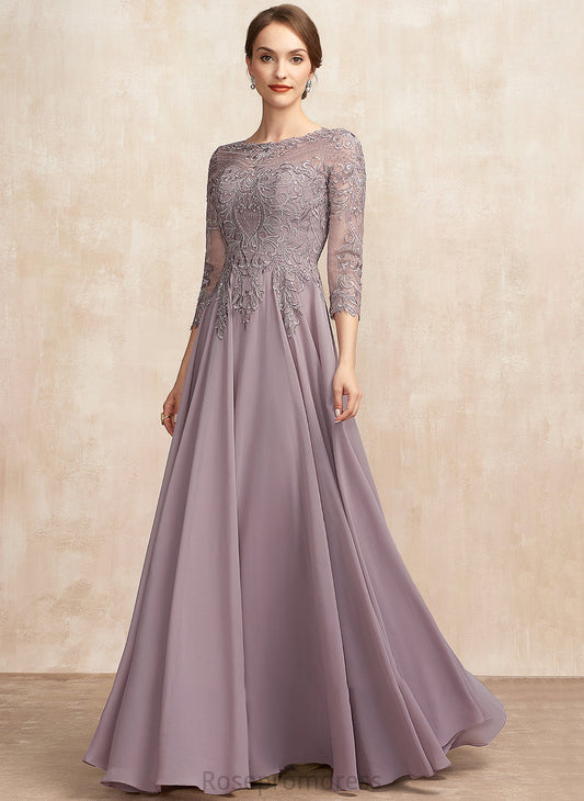 Sequins of Mother A-Line Dress Payten Floor-Length the With Mother of the Bride Dresses Bride Neck Chiffon Lace Scoop