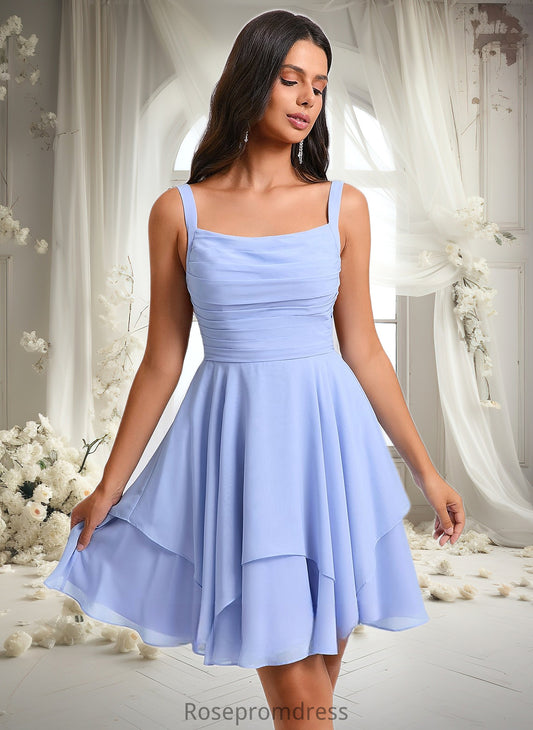 Samara A-line Scoop Short Chiffon Homecoming Dress With Pleated DSP0025654