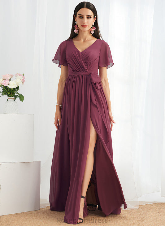 A-line Length Neckline V-Neck Straps&Sleeves Silhouette Fabric Floor-Length Angelique Sleeveless Trumpet/Mermaid Floor Length Bridesmaid Dresses