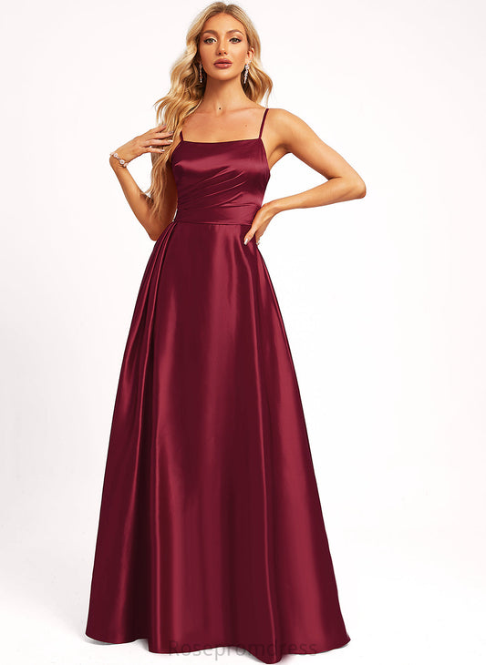 Sleeveless Neckline Floor-Length Silhouette BackStyle A-line Straps&Sleeves SpaghettiStraps Length Square Madeline Bridesmaid Dresses