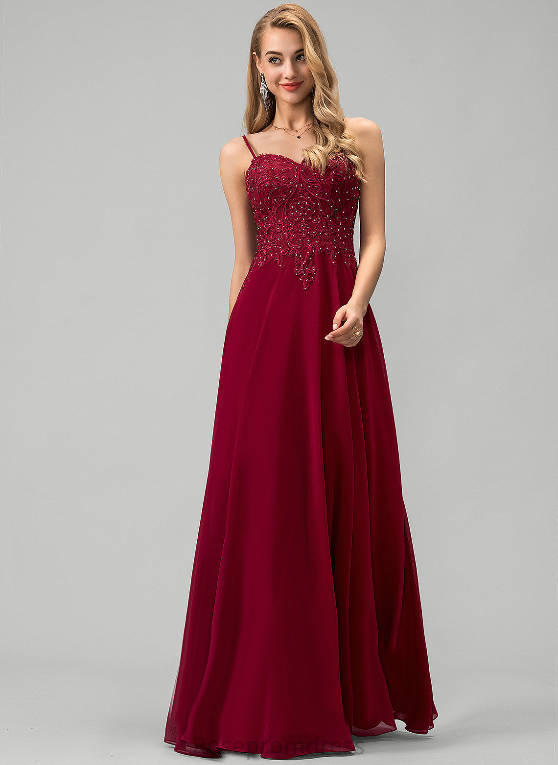 With Prom Dresses Sequins Beading Floor-Length Jaida Chiffon A-Line Sweetheart