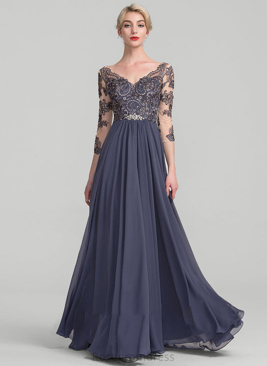 A-Line the Karlie of Dress Mother of the Bride Dresses Bride Lace V-neck Floor-Length Chiffon Mother