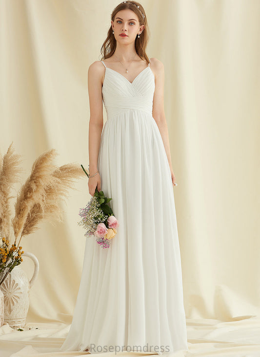 Floor-Length Wedding Dress Chiffon Wedding Dresses A-Line Makenna V-neck