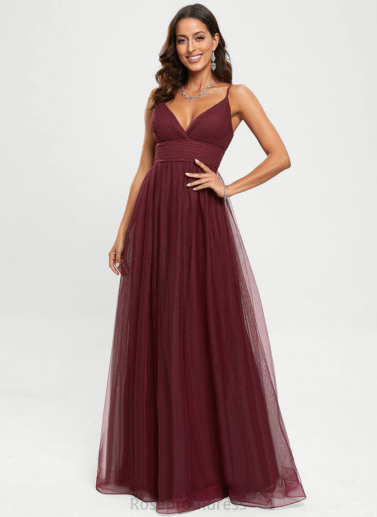 V-neck Prom Dresses Makenna Floor-Length Tulle A-Line