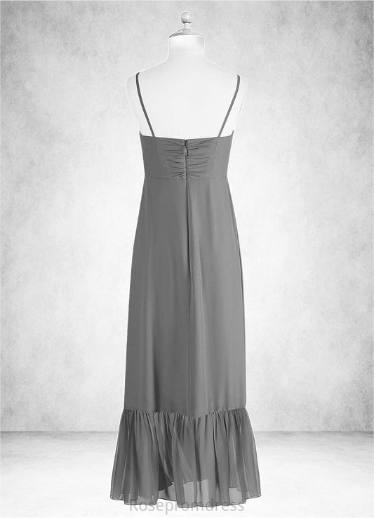 Nicole A-Line Ruched Chiffon Floor-Length Junior Bridesmaid Dress SRSP0020011