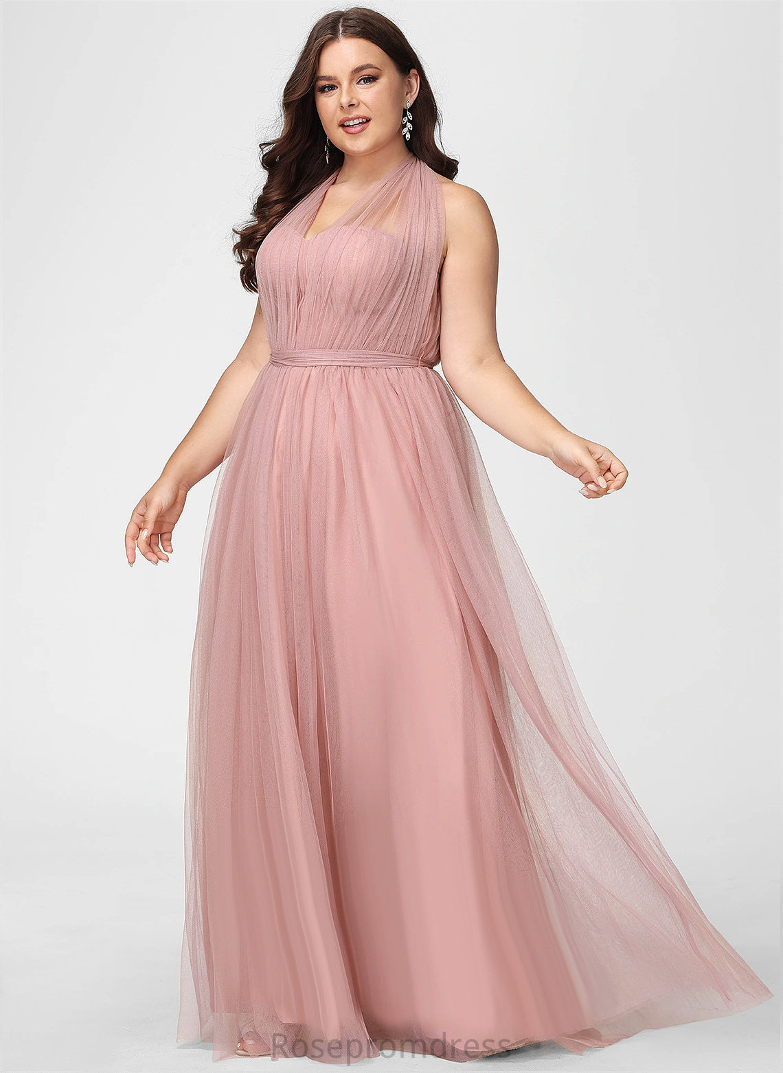 Tulle Fabric Neckline V-Neck OfftheShoulder Straps&Sleeves Length Floor-Length A-line OneShoulder Silhouette Terri Bridesmaid Dresses