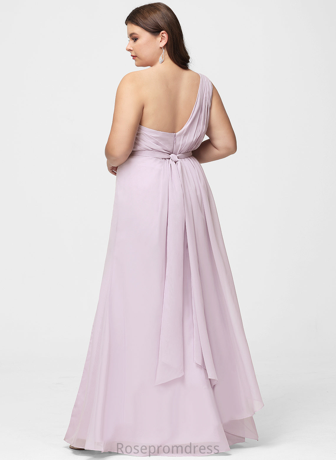 Length Straps&Sleeves Neckline Fabric Floor-Length Silhouette OneShoulder A-line Stacy Bridesmaid Dresses