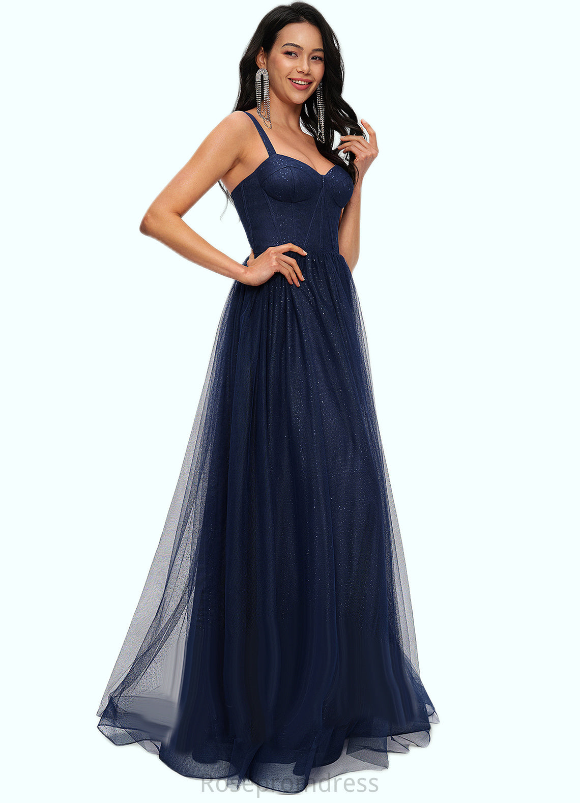 Zoie Ball-Gown/Princess Sweetheart Floor-Length Tulle Prom Dresses SRSP0022198