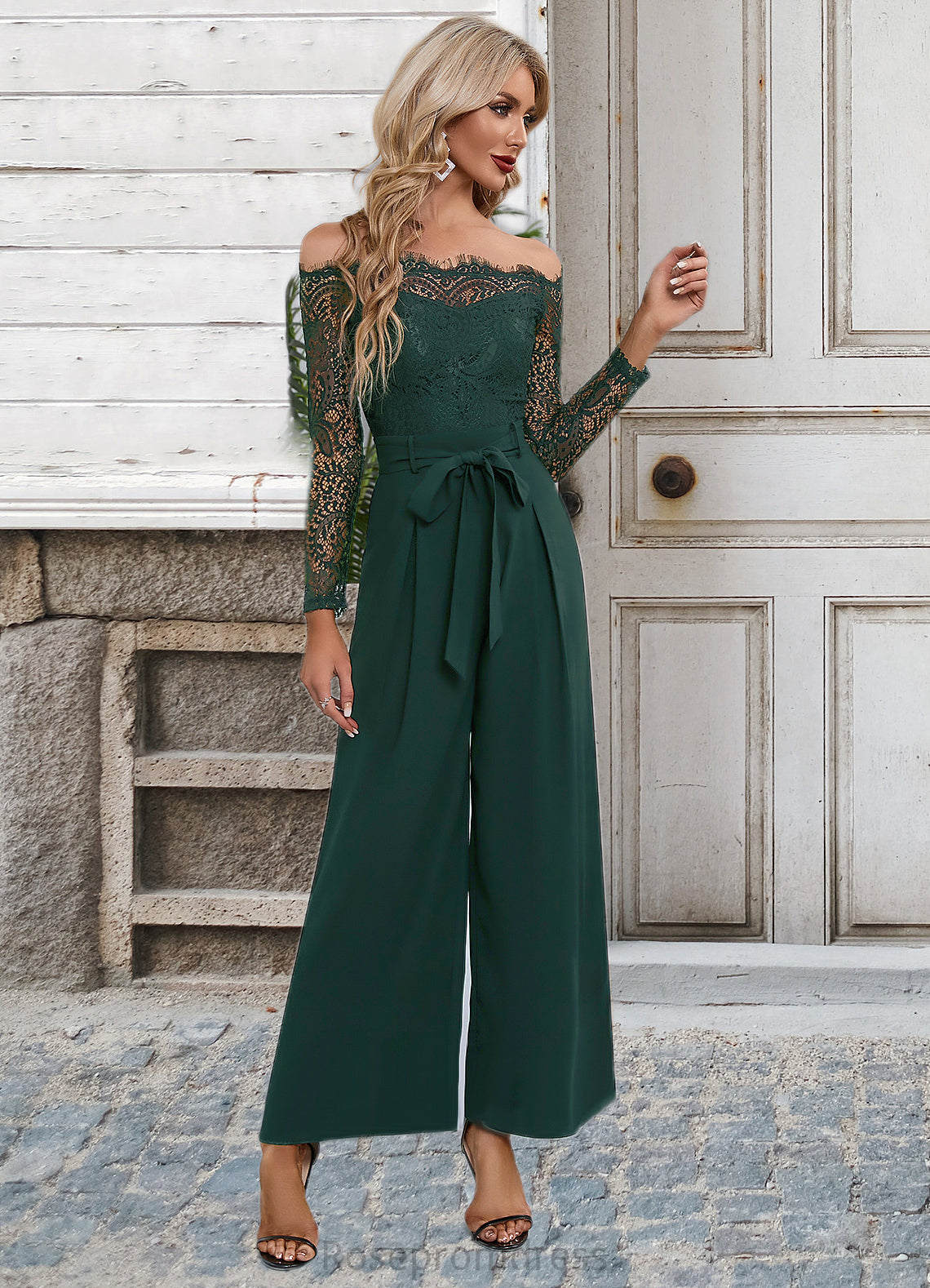 Taniyah Cold Shoulder Elegant Jumpsuit/Pantsuit Polyester Asymmetrical Maxi Dresses SRSP0022319