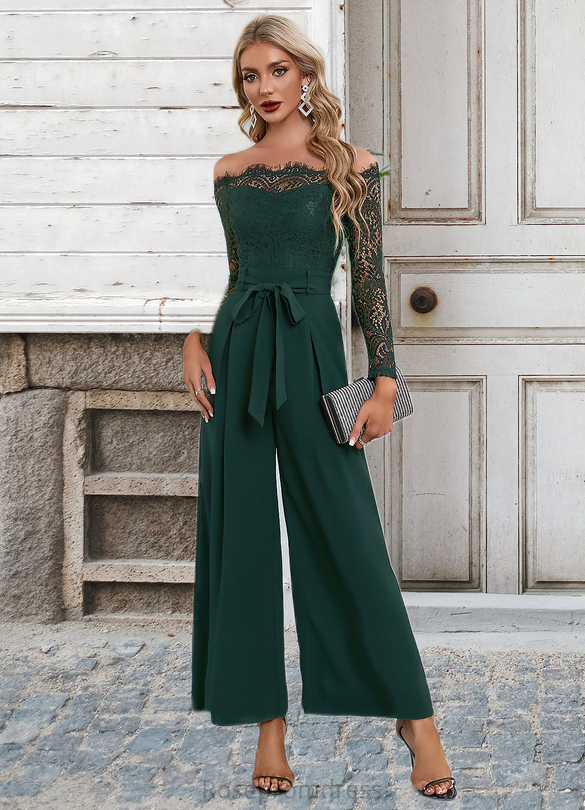 Taniyah Cold Shoulder Elegant Jumpsuit/Pantsuit Polyester Asymmetrical Maxi Dresses SRSP0022319